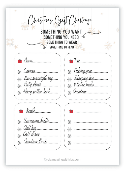 christmas gift challenge