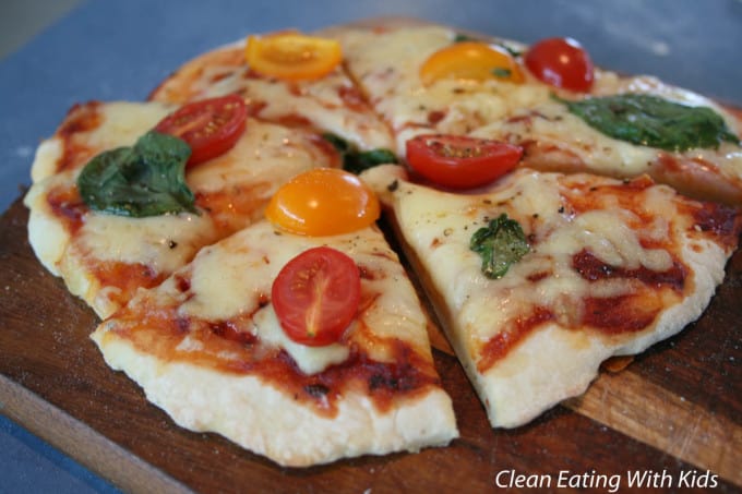 image of a homemade Margherita pizza 