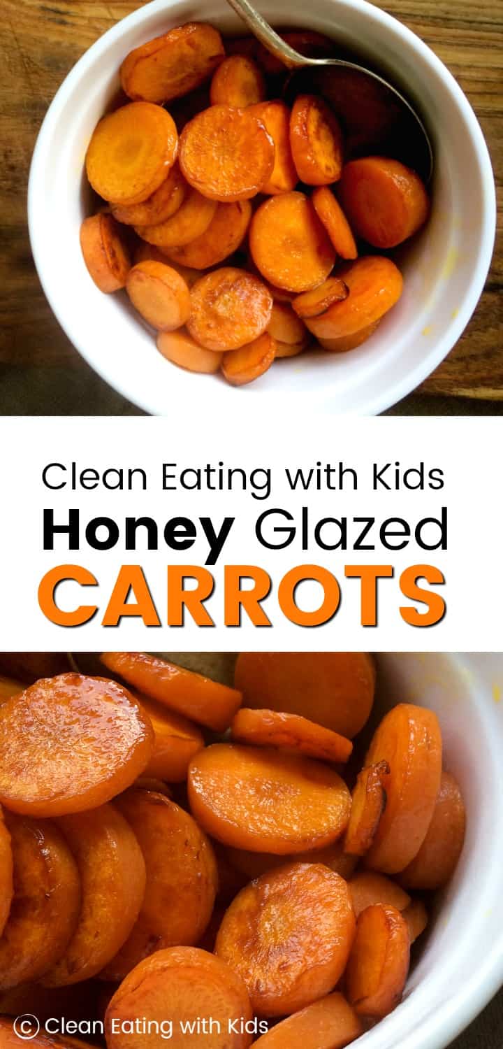 Looking for a way to get the kids to eat more vegetables? Give these Caramelized Honey Glazed Carrots a try. #cleaneating #glazedcarrots