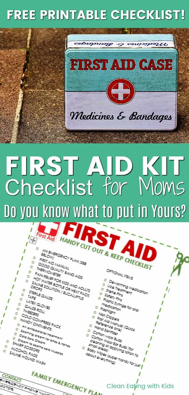 FREE PRINTABLE FIRST AID CHECKLIST FOR MOMS. Do you know what you should keep in yours? 