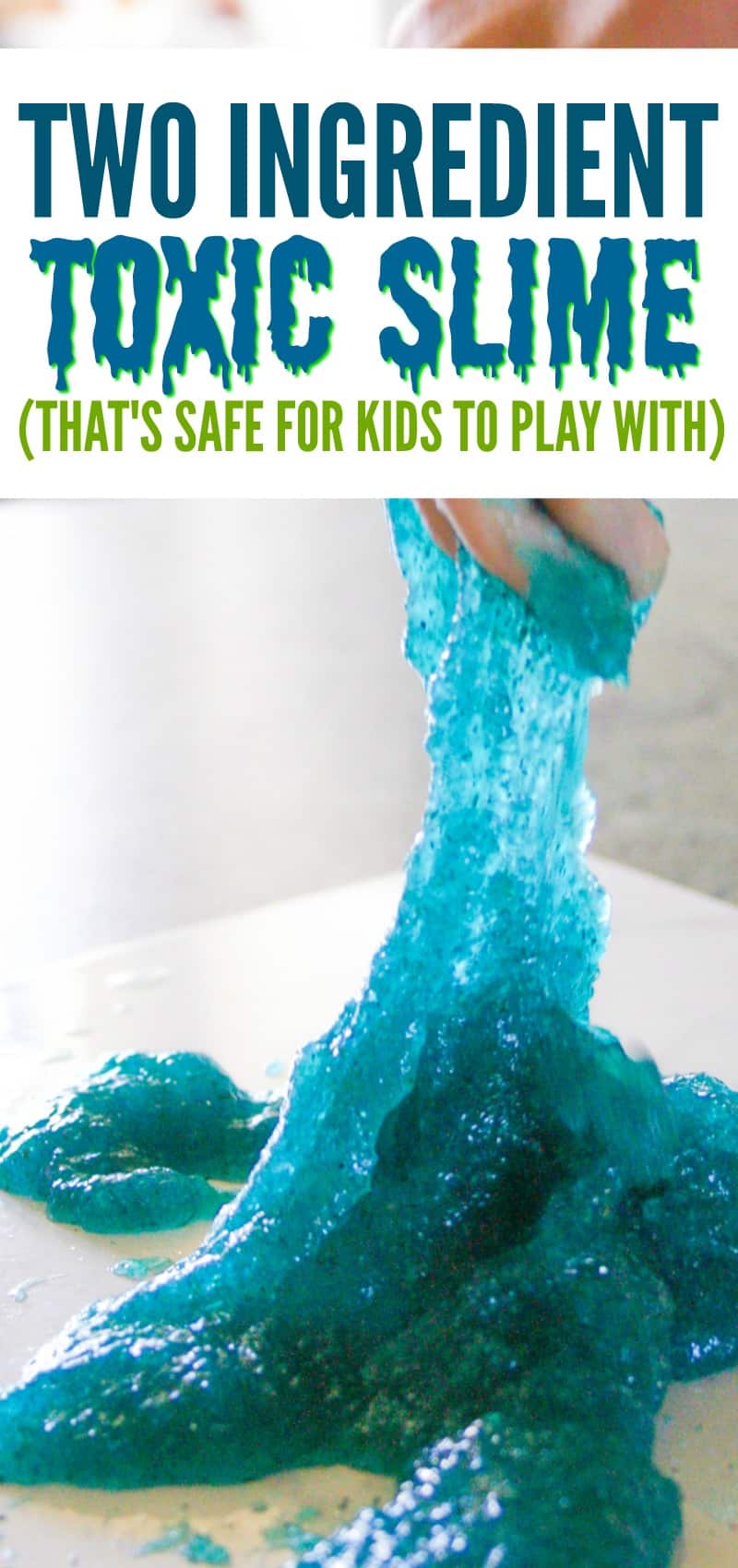 Two Ingredient TOXIC SLIME for Halloween (and i's not really toxic so super safe for kids to play with)