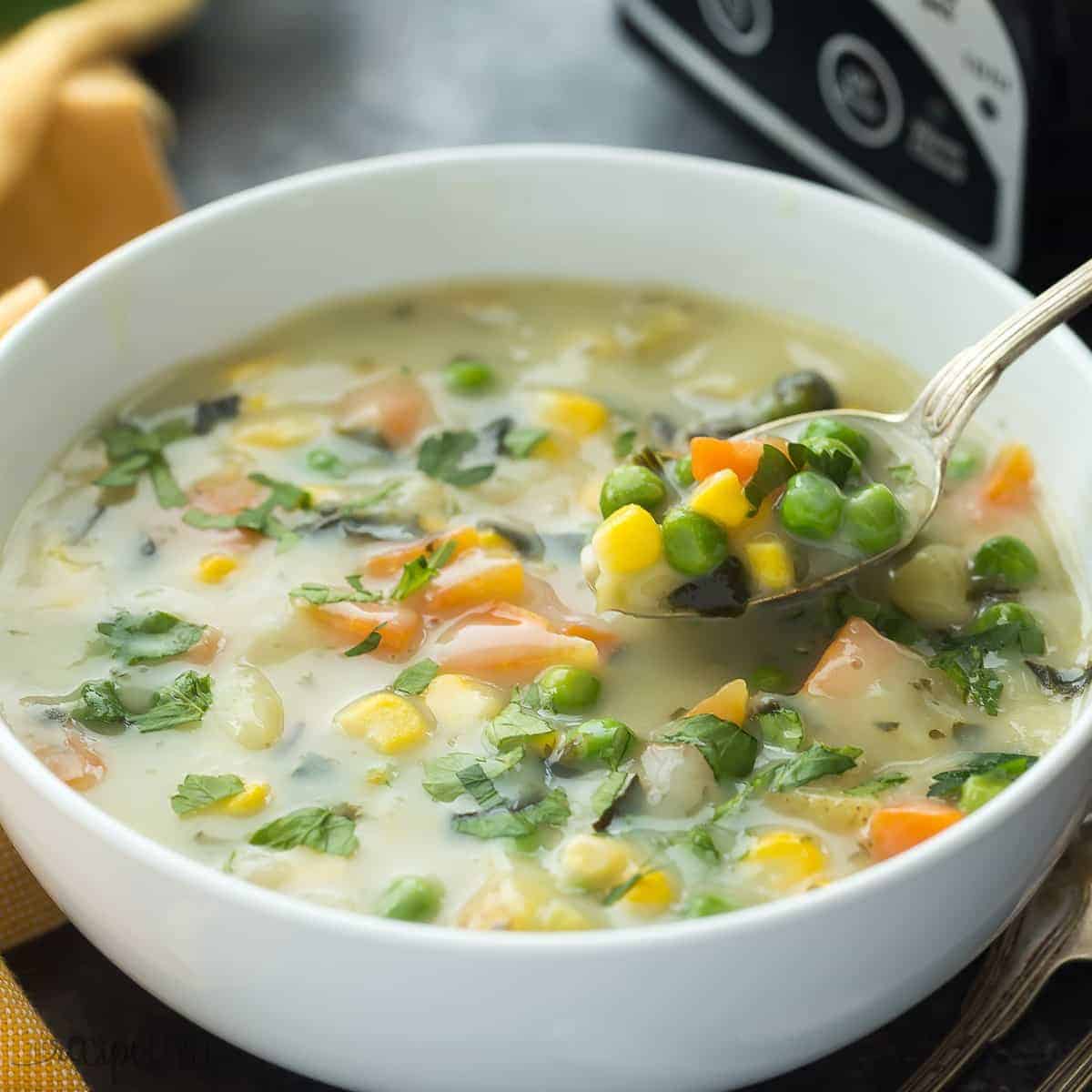 Slow Cooker Creamy Vegetable Soup