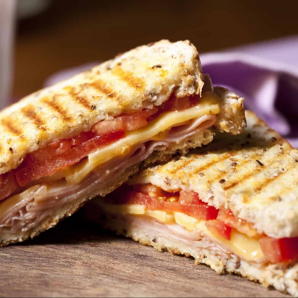 Toasted ham. cheese and tomato 