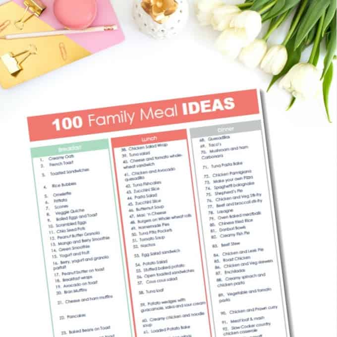 100 family meal ideas