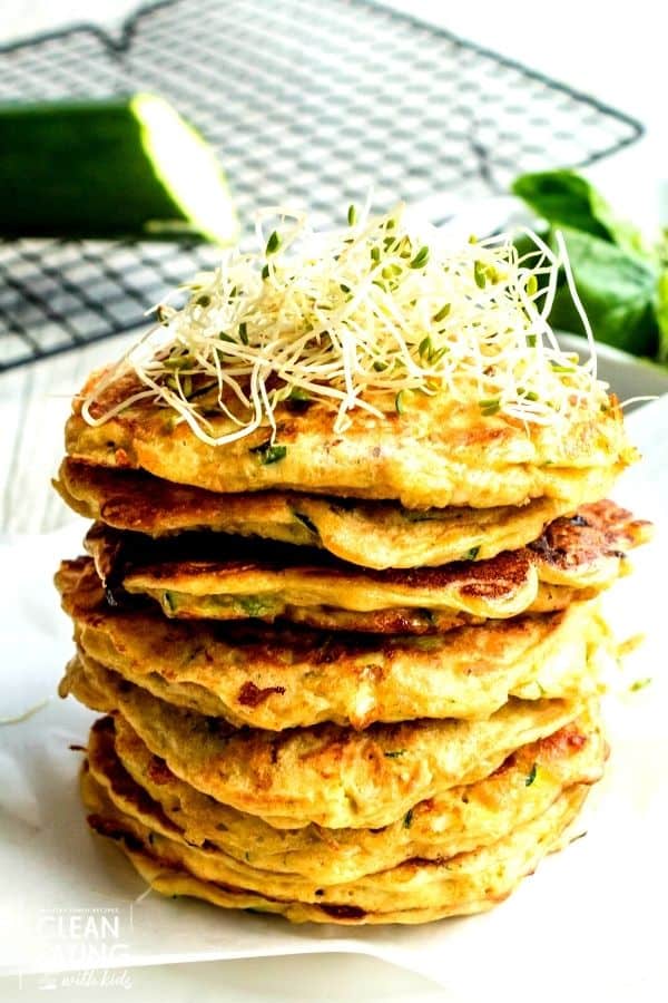 clean eating zucchini fritters - end result