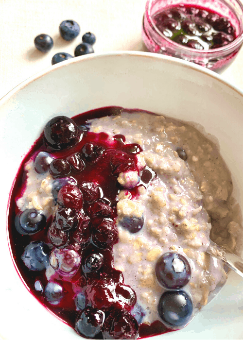 blueberries and cream oatmeal