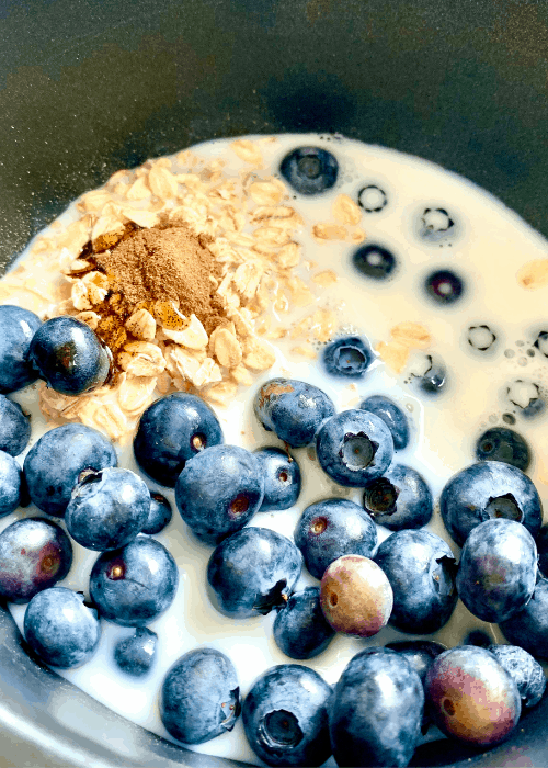 blueberries cream oatmeal