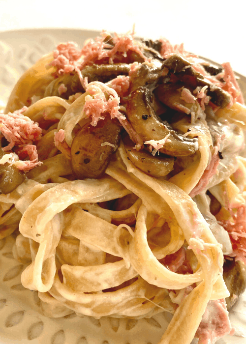 ham and mushroom pasta 