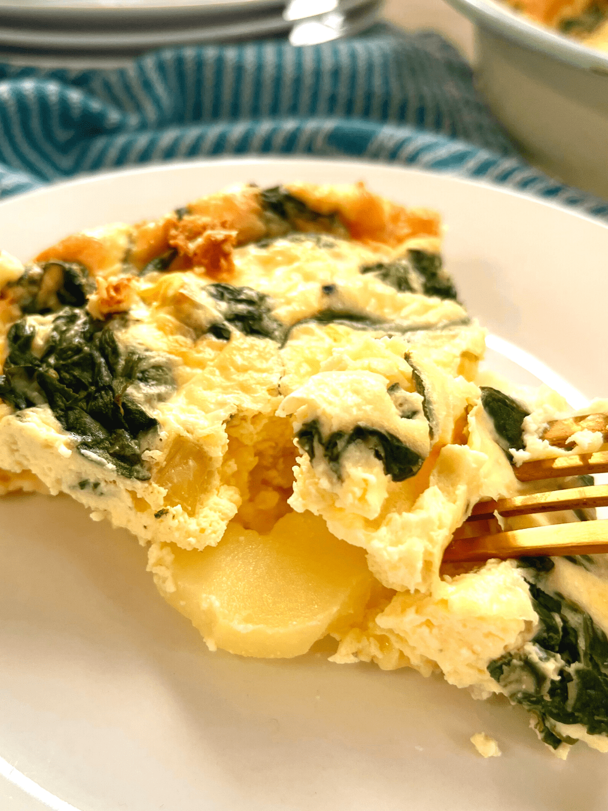 potato and spinach quiche