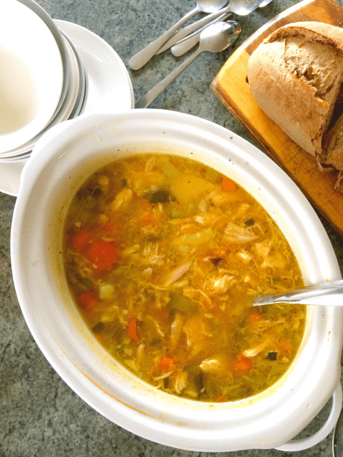 slow cooker whole chicken soup