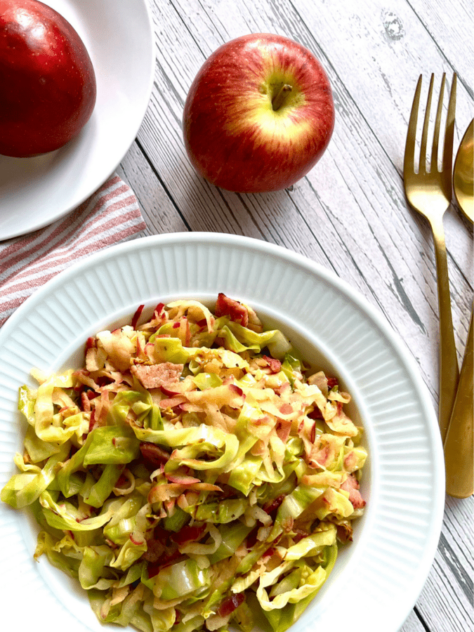 Fried Cabbage With Apples And Bacon