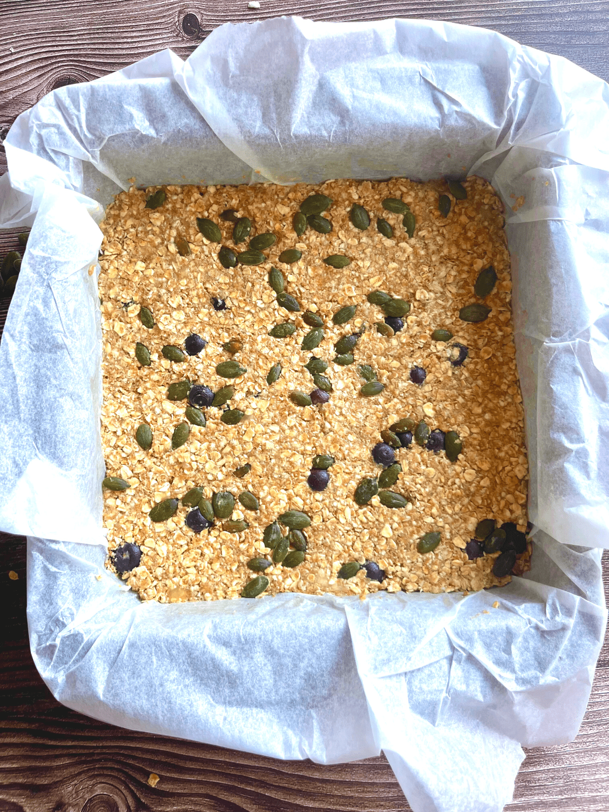 blueberry bars ready for the oven 
